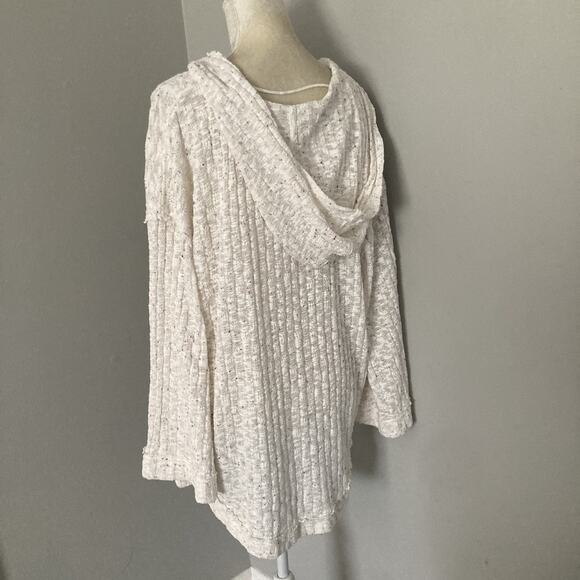 Free People Baja Babe Hooded Pullover oversized confetti coastal beach Women's S - Picture 11 of 12